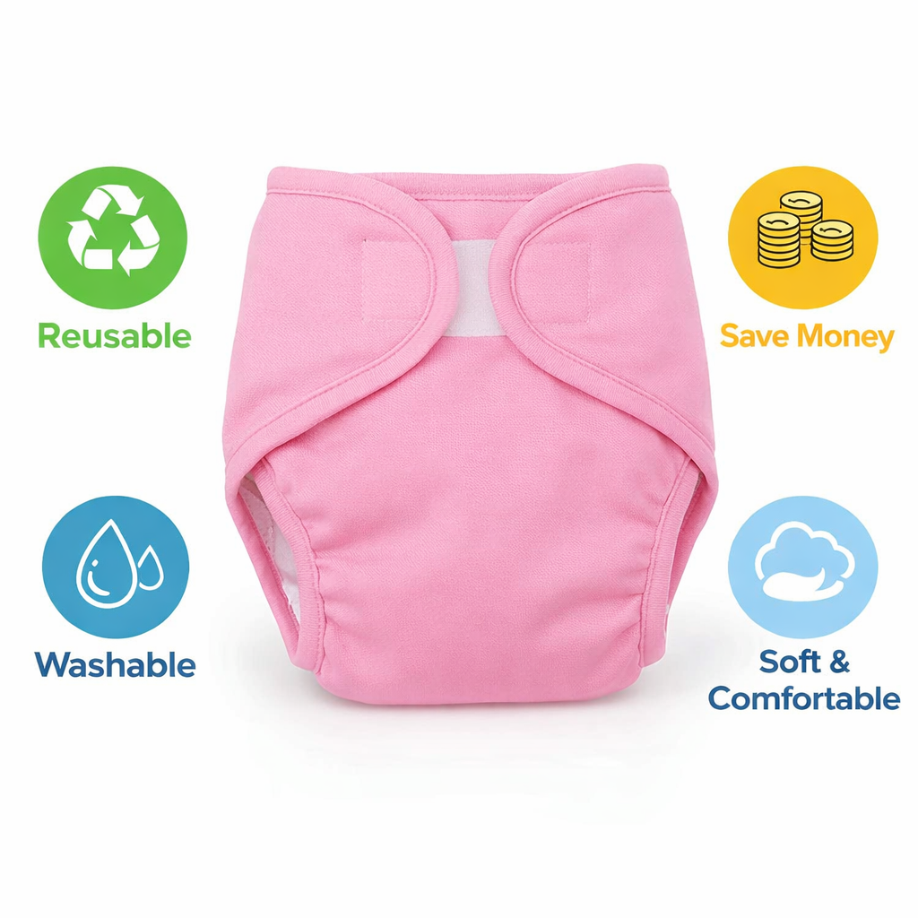 Reusable Cloth Baby Diapers – Pack of 3 | Soft, Washable & Money-Saving