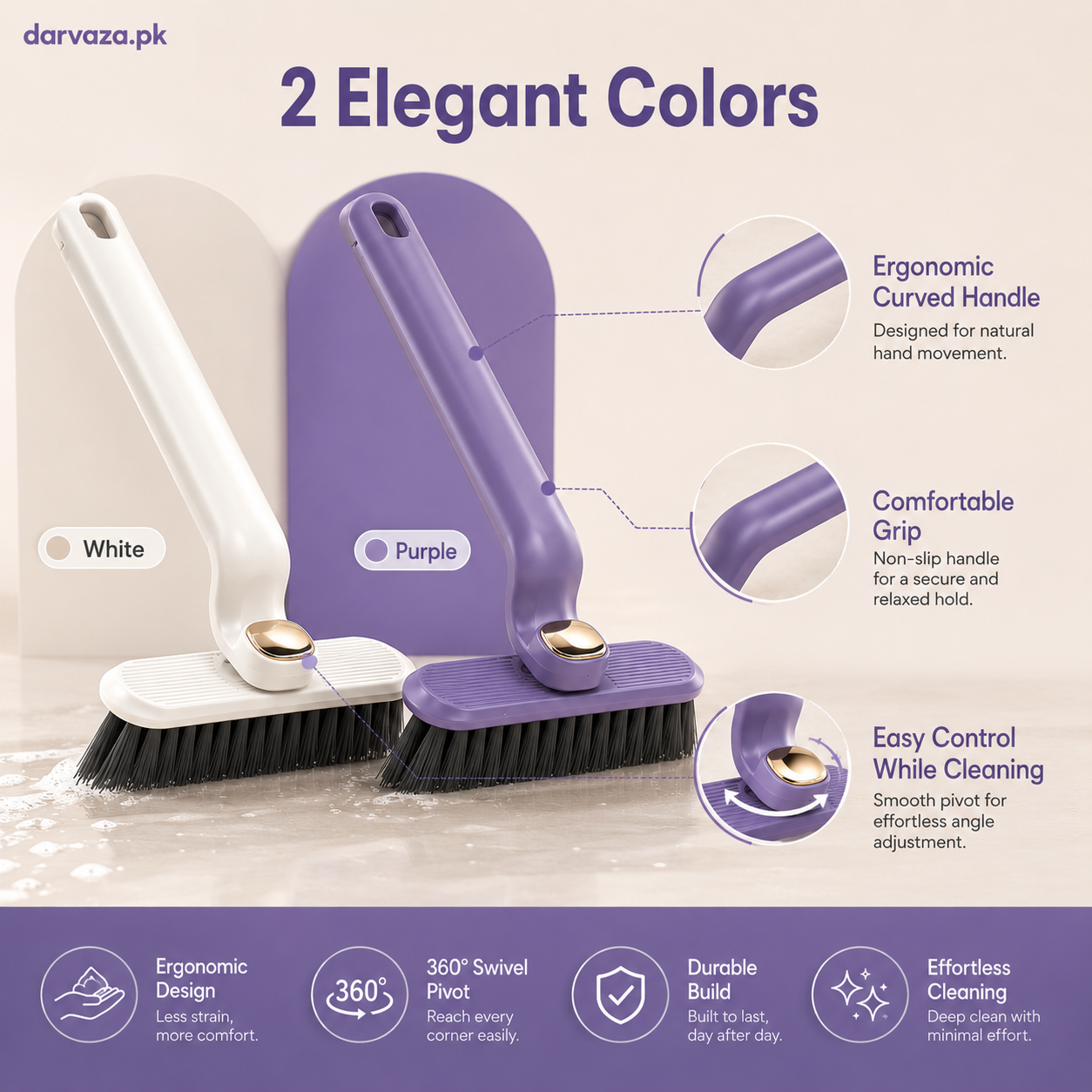 360° Rotating Crevice Gap Cleaning Brush with Cleaning Tool