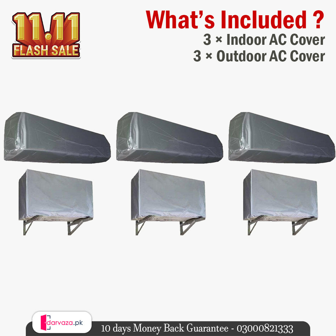 Waterproof Split AC Cover Set (Inner + Outer) β Universal Size for 1 Ton, 1.5 Ton and 2 Ton