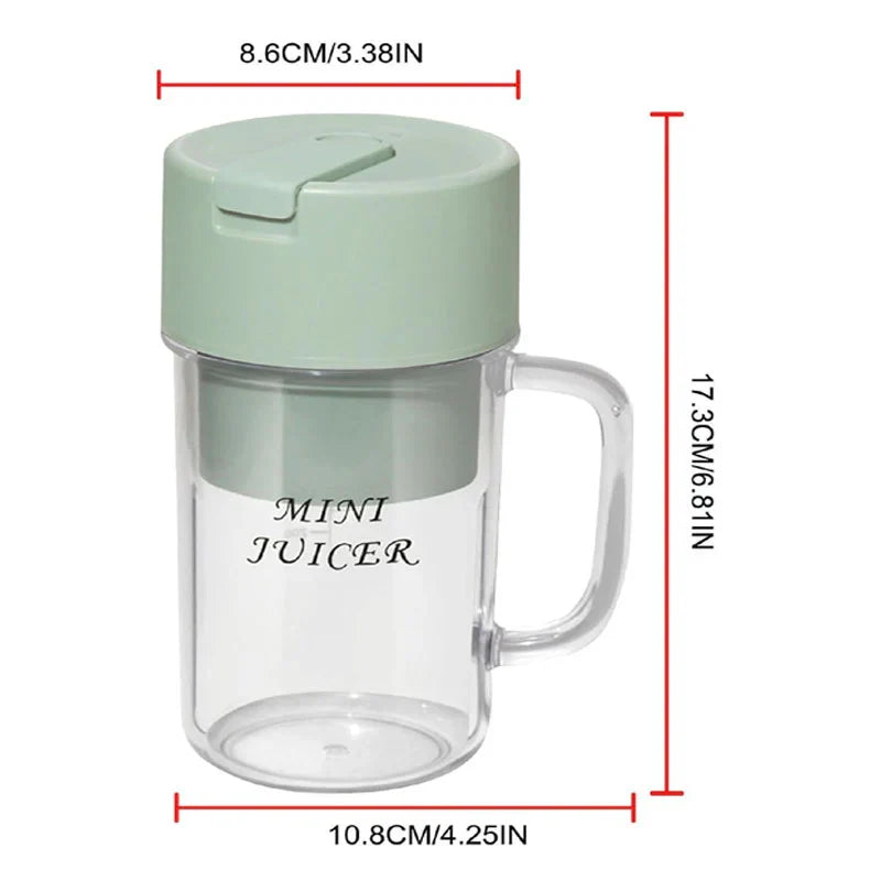 Portable Mini USB Rechargeable Juicer Blender with 6 Rotating Blades and Straw Cup For Effortlessly Blends Fruits, Veggies, and More