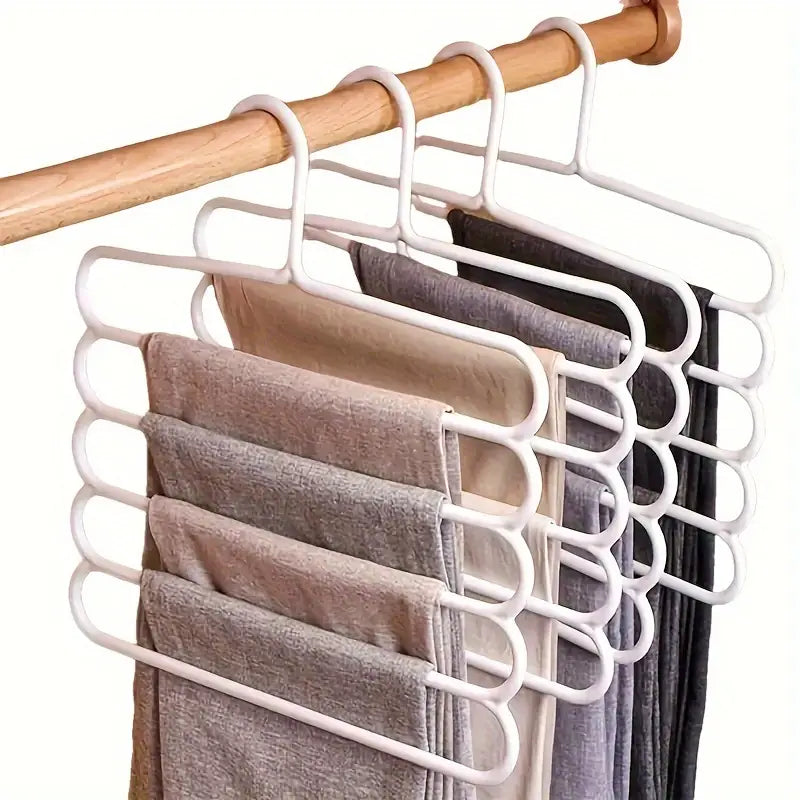 Set of 5 Space Saving 5 Layer Hangers with Anti-Slip Plastic