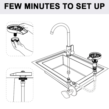 Automatic Cup Washer Kitchen Sink Glass Rinser Faucet Attachment Bottle Quick Flushing Device Water Saving Cleaner