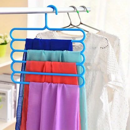 Set of 5 Space Saving 5 Layer Hangers with Anti-Slip Plastic