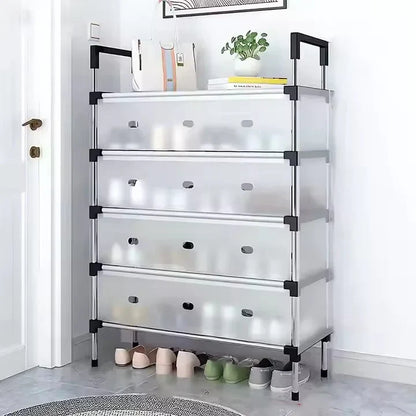 Aluminium Shoe Rack with Dust Proof Cover