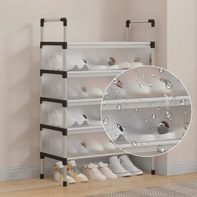 Aluminium Shoe Rack with Dust Proof Cover