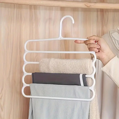 Set of 5 Space Saving 5 Layer Hangers with Anti-Slip Plastic