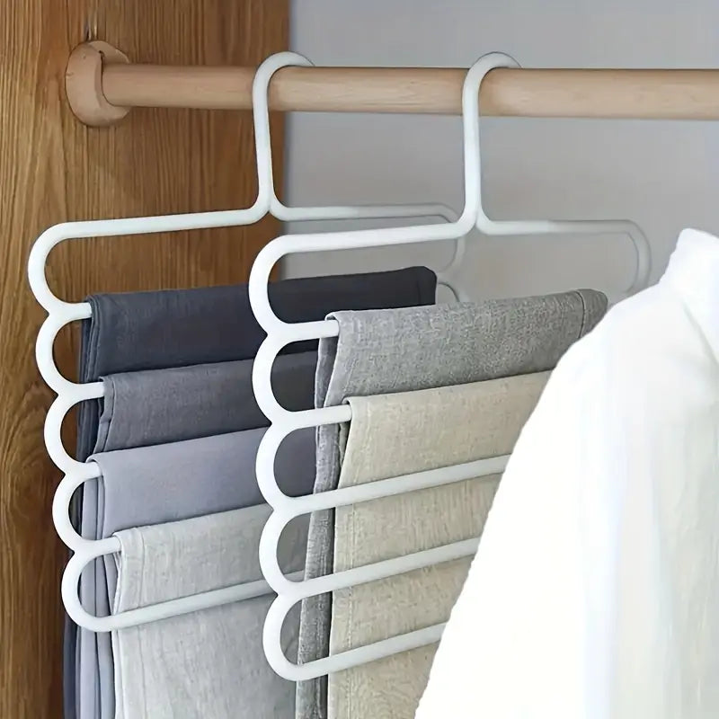Set of 5 Space Saving 5 Layer Hangers with Anti-Slip Plastic