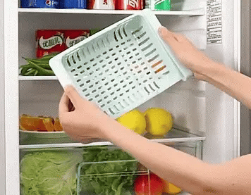 Buy 1 Get 1 Free – Adjustable Stretchable Fridge Storage Basket Racks Pack of 2