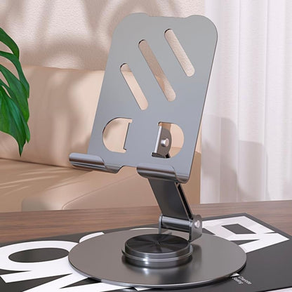 360° Rotating Heavy Metal Universal Mobile Stand with Anti-Slip Base for Desk and more – Foldable & Adjustable Holder