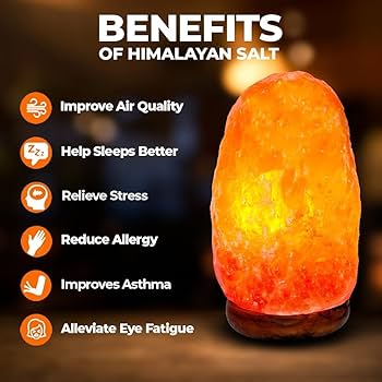 Natural Himalayan Salt Lamp USB Powered Air Purifier Healing Night Light for Relaxation and Home Decor