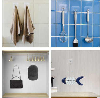 Strong Punch Free Self Adhesive Wall Screw Rod Hooks and Nail Mounting Hang Kit