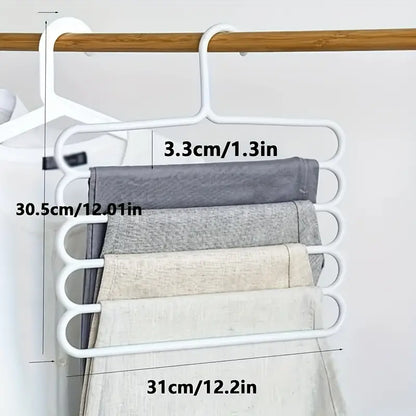 Set of 5 Space Saving 5 Layer Hangers with Anti-Slip Plastic