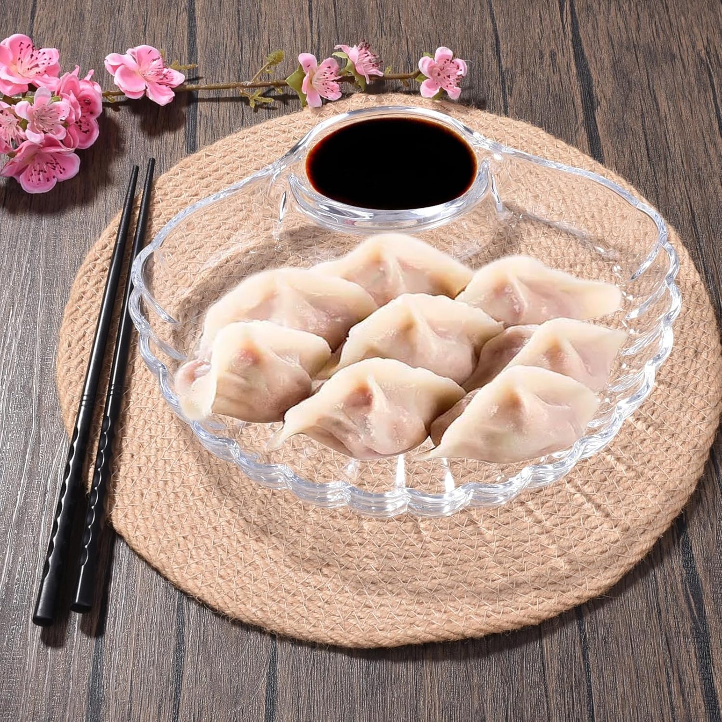 Plastic Shell Dumpling Plate – Salad & Snack Serving Bowl (Pack of 3)