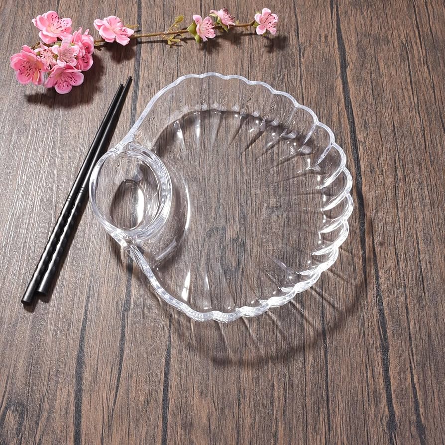 Plastic Shell Dumpling Plate – Salad & Snack Serving Bowl (Pack of 3)