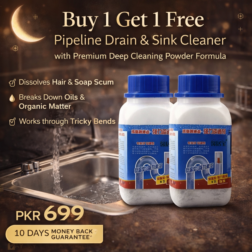 BUY 1 GET 1 FREE Pipeline Drain & Sink Cleaner with Premium Deep Cleaning Powder Formula