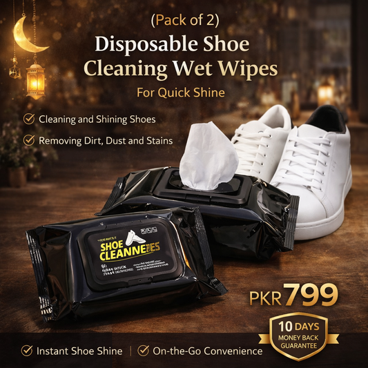 (Pack of 2) Disposable Shoe Cleaning Wet Wipes For Quick Shine