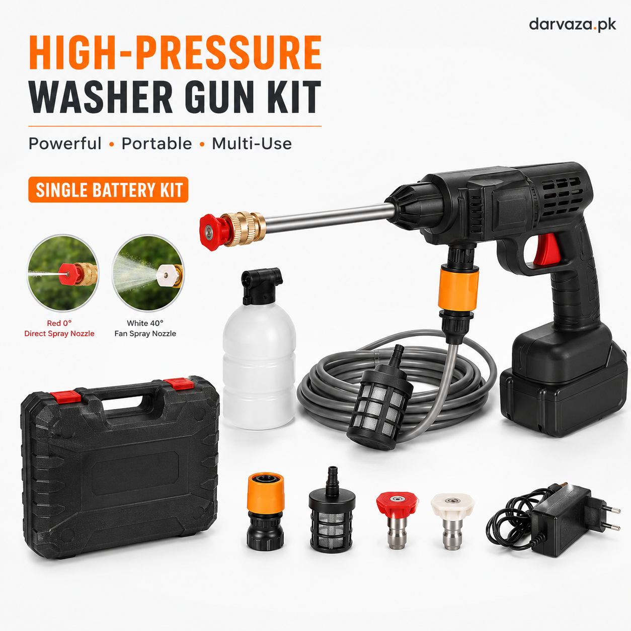 Single Battery High-Pressure Washer Gun Kit