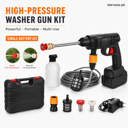 Single Battery High-Pressure Washer Gun Kit