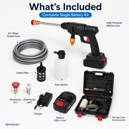 Single Battery High-Pressure Washer Gun Kit