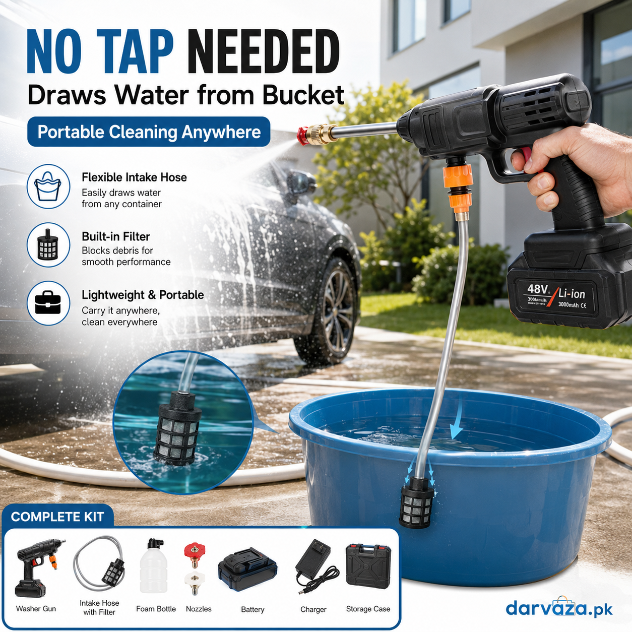 Single Battery High-Pressure Washer Gun Kit