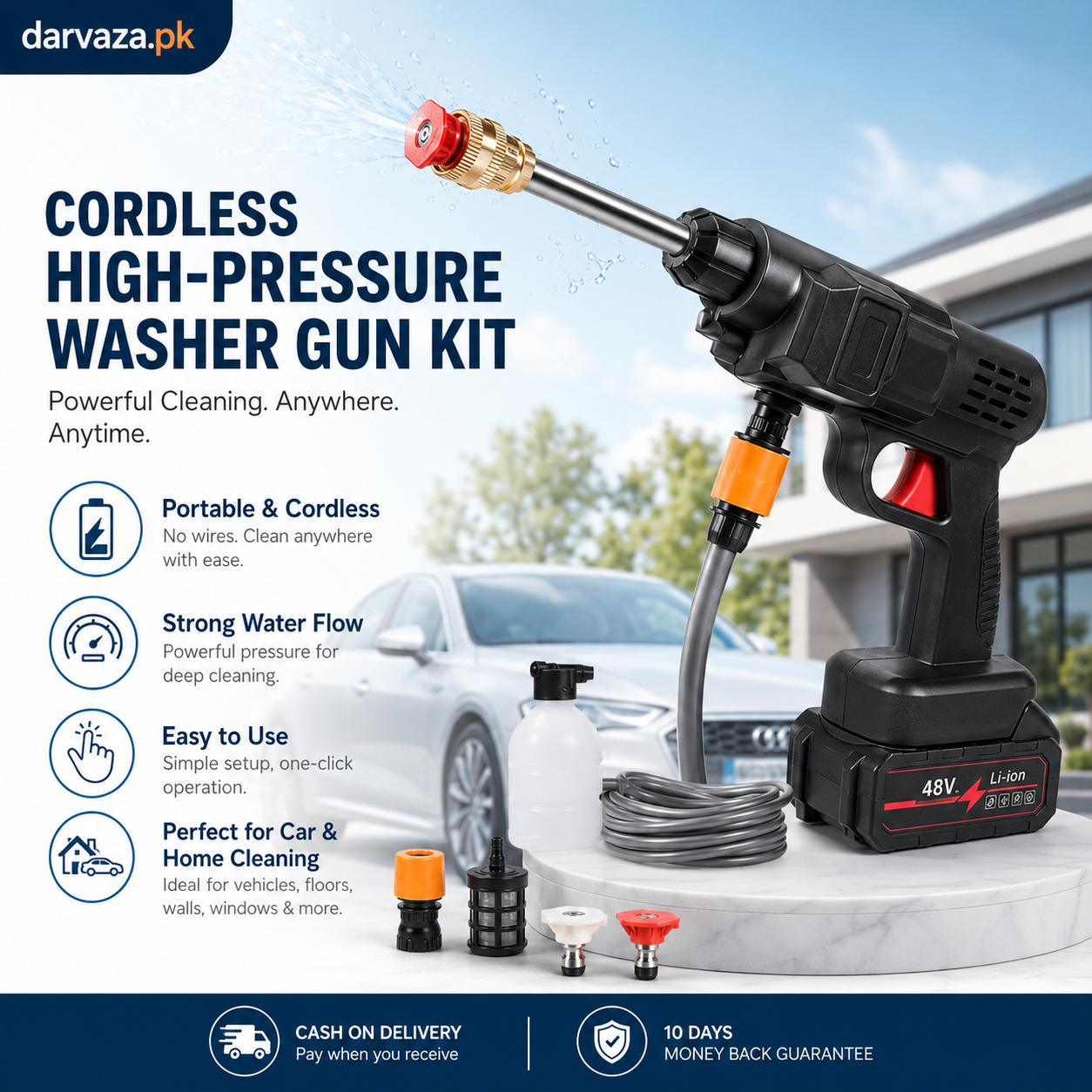 Single Battery High-Pressure Washer Gun Kit