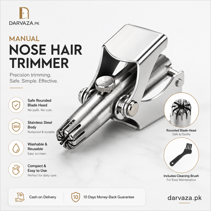 Vintage Style Manual Mechanical Nose Hair Trimmer
