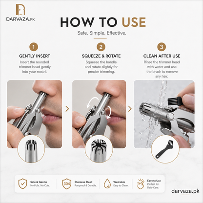 Vintage Style Manual Mechanical Nose Hair Trimmer