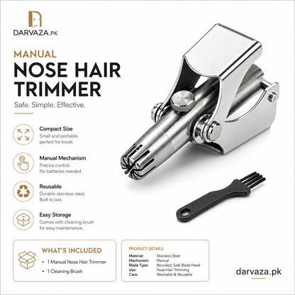 Vintage Style Manual Mechanical Nose Hair Trimmer