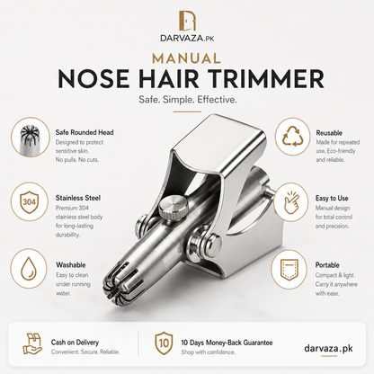 Vintage Style Manual Mechanical Nose Hair Trimmer