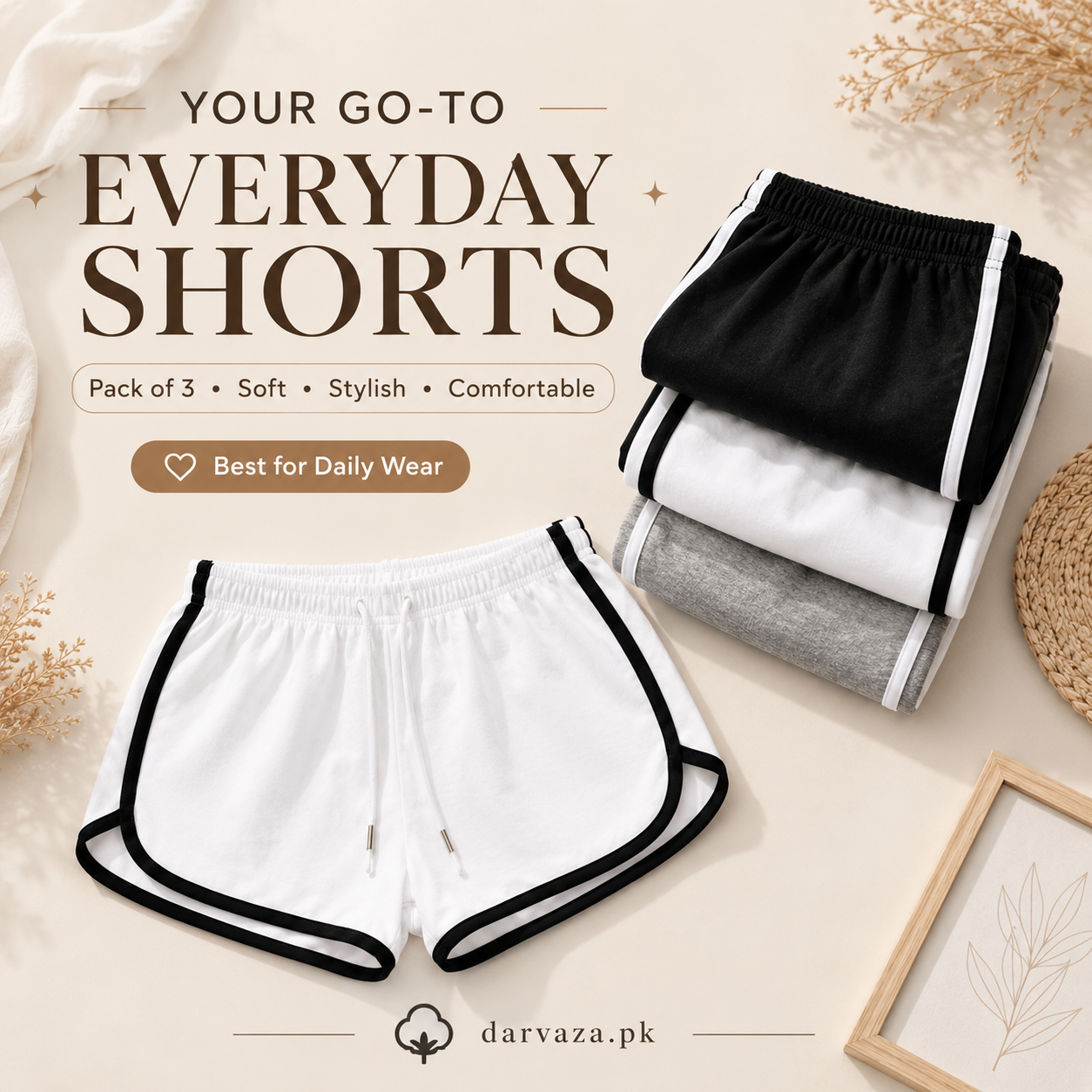 Buy 1 Get 2 Free – Pack of 3 Premium Soft Cotton Boxer Shorts
