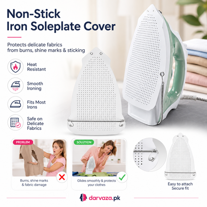 Pack of 2 Non-Stick Iron Soleplate Cover | 2 Iron Protectors Shoe for Clothes – Heat Resistant & Fabric Safe