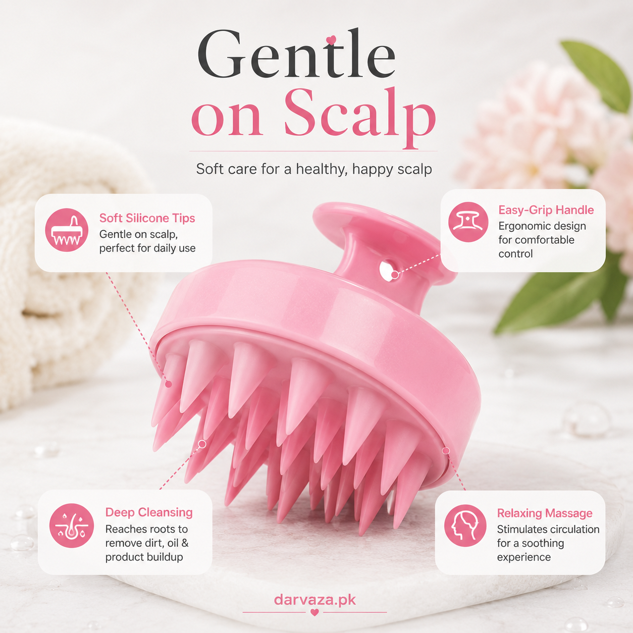 Pack of 2 Soft Silicone Scalp Relaxing Massager