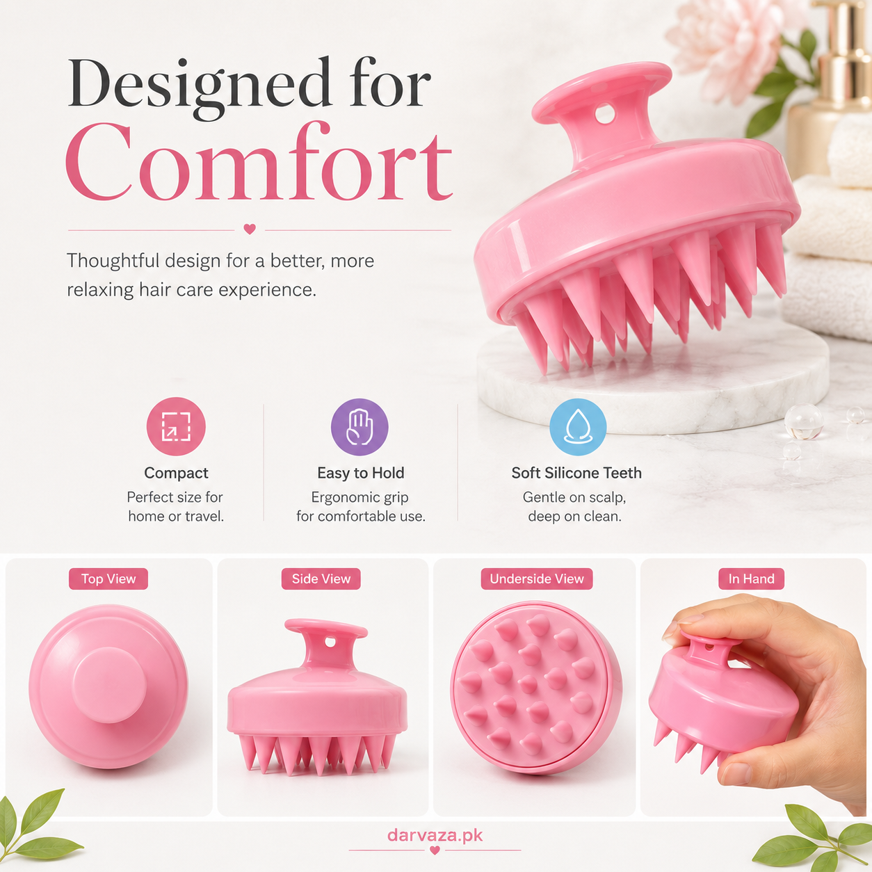 Pack of 2 Soft Silicone Scalp Relaxing Massager