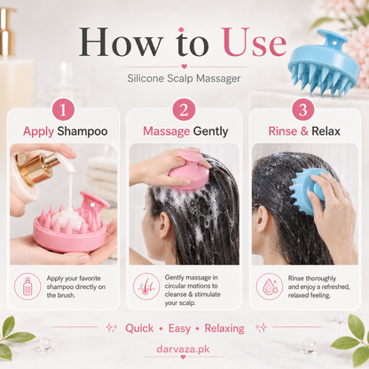 Pack of 2 Soft Silicone Scalp Relaxing Massager