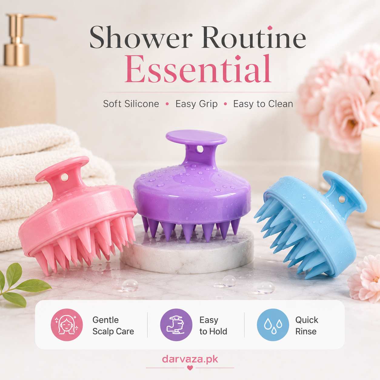Pack of 2 Soft Silicone Scalp Relaxing Massager