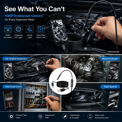 Waterproof Endoscope Camera for Inspection With 6 LED and Soft Cable