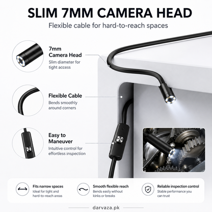 Waterproof Endoscope Camera for Inspection With 6 LED and Soft Cable
