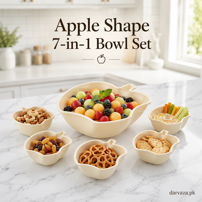Apple Bowl Set 7 in 1 – Premium Serving Bowls for Snacks, Fruits & Dips