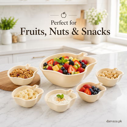 Apple Bowl Set 7 in 1 – Premium Serving Bowls for Snacks, Fruits & Dips