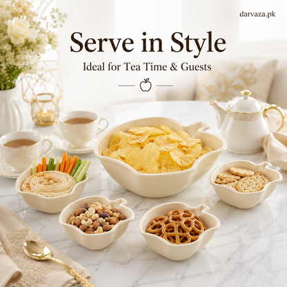 Apple Bowl Set 7 in 1 – Premium Serving Bowls for Snacks, Fruits & Dips