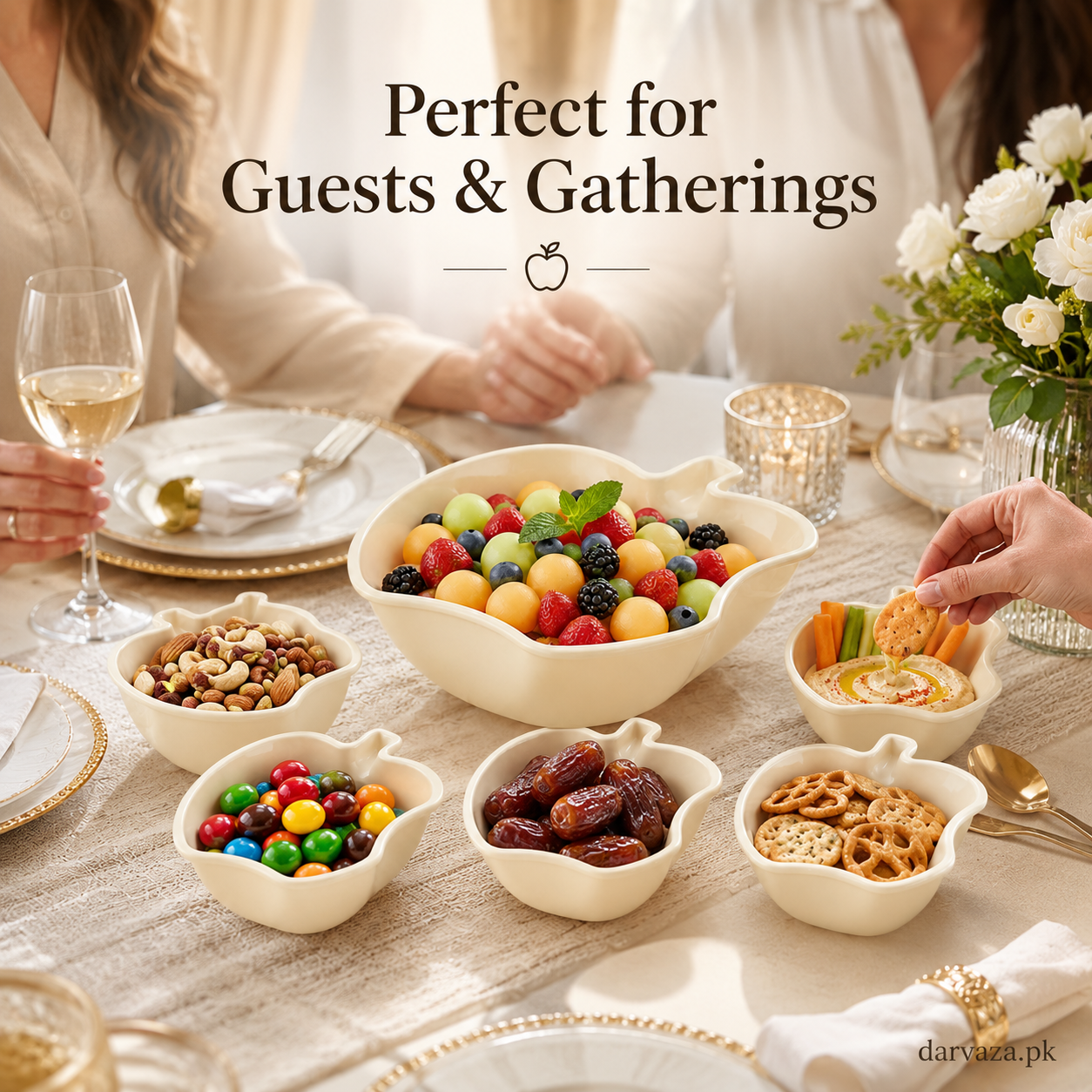 Apple Bowl Set 7 in 1 – Premium Serving Bowls for Snacks, Fruits & Dips
