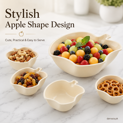 Apple Bowl Set 7 in 1 – Premium Serving Bowls for Snacks, Fruits & Dips