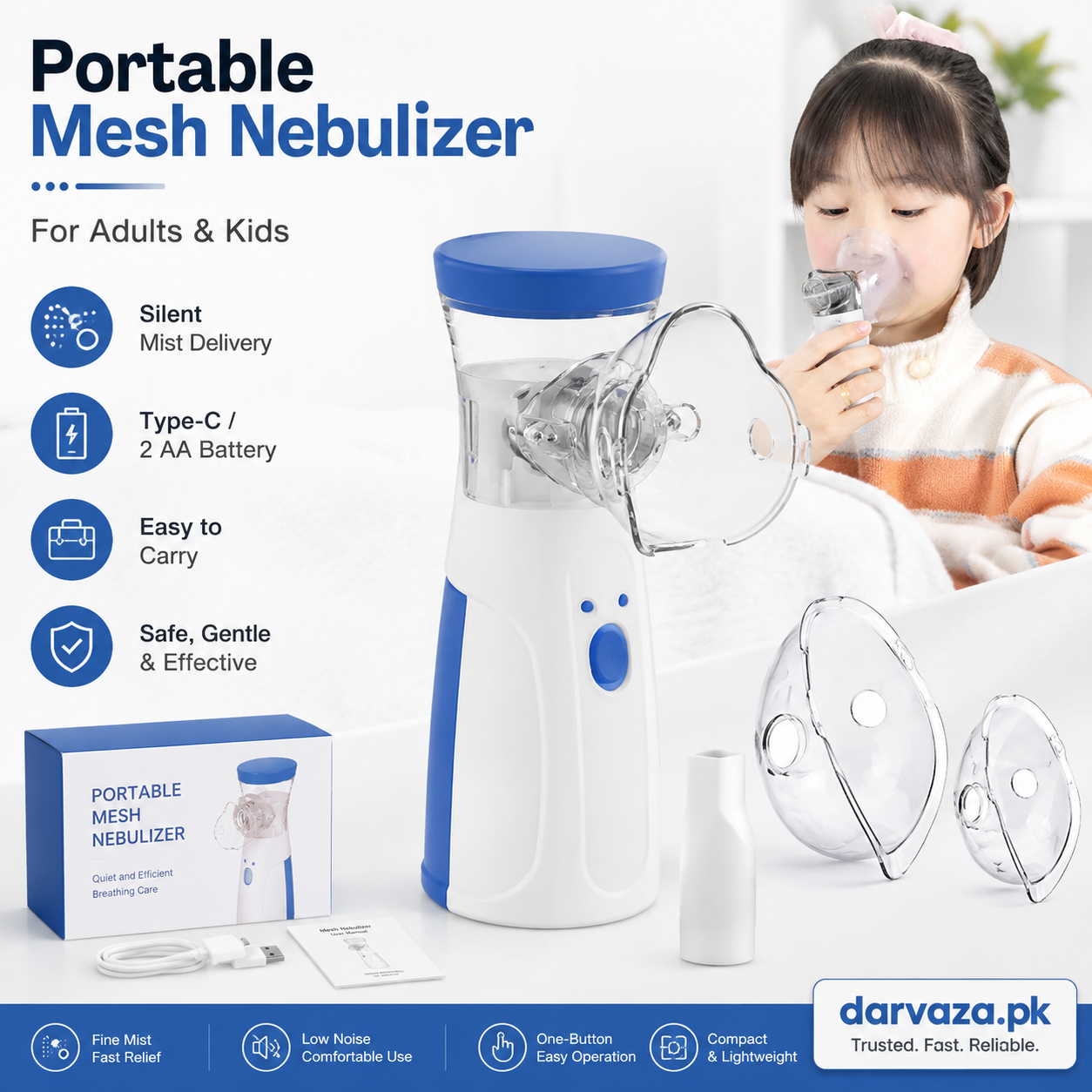 Portable Nebulizer with Ultra-fine mist For Kids and Adults