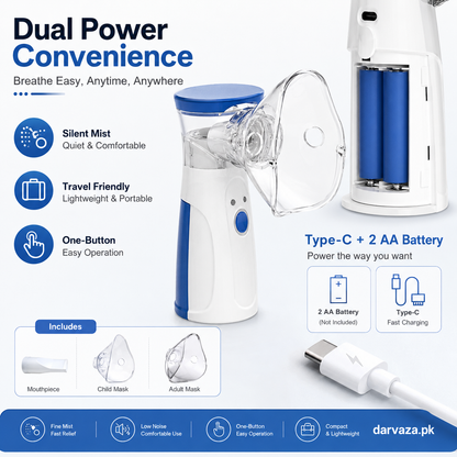 Portable Nebulizer with Ultra-fine mist For Kids and Adults