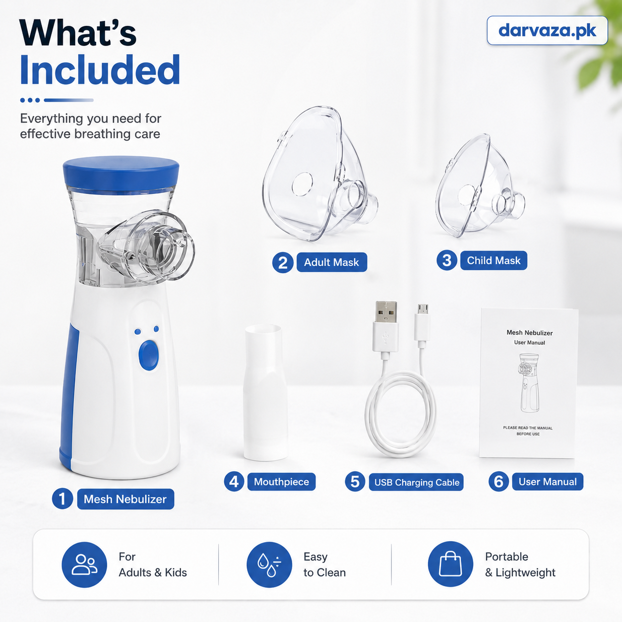 Portable Nebulizer with Ultra-fine mist For Kids and Adults