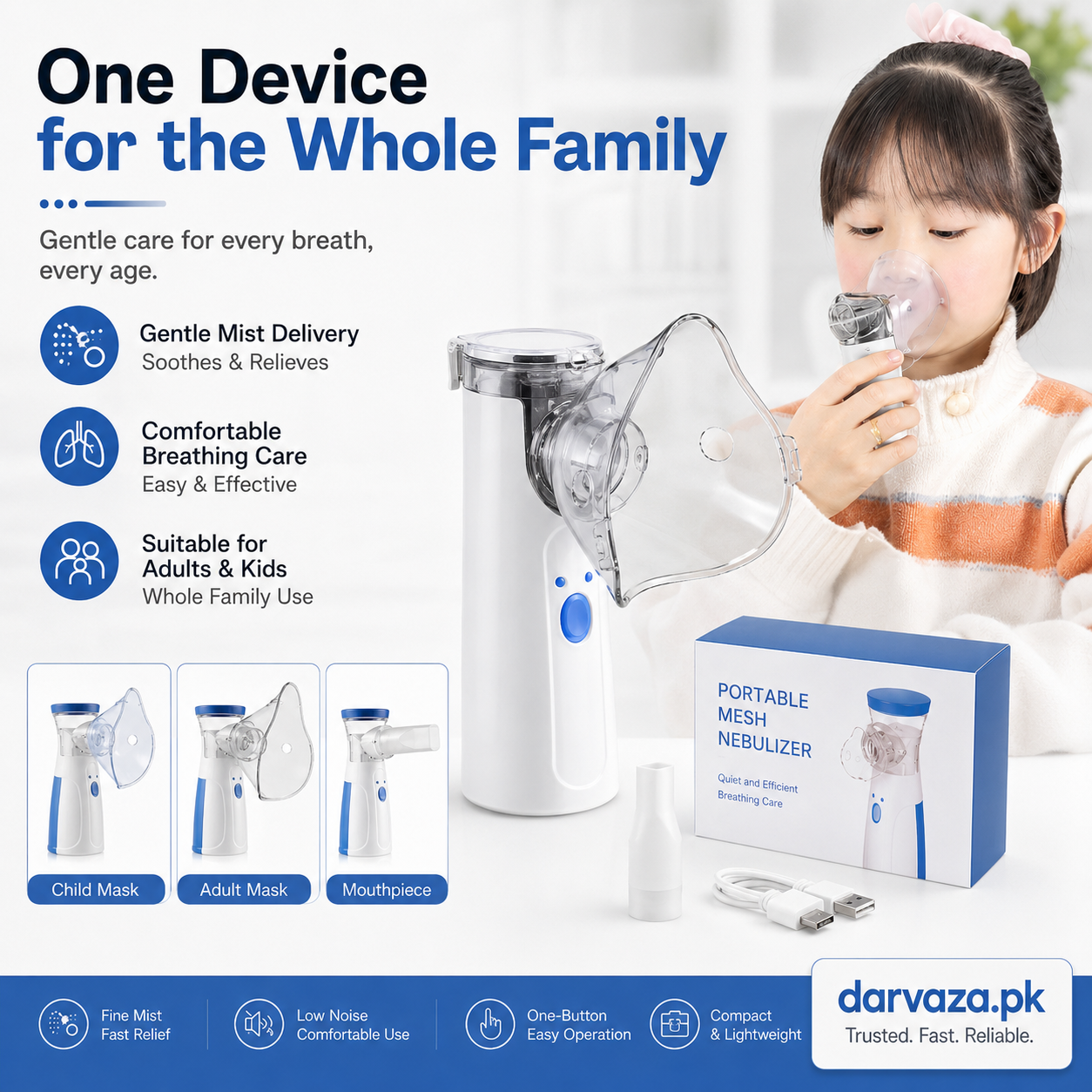 Portable Nebulizer with Ultra-fine mist For Kids and Adults