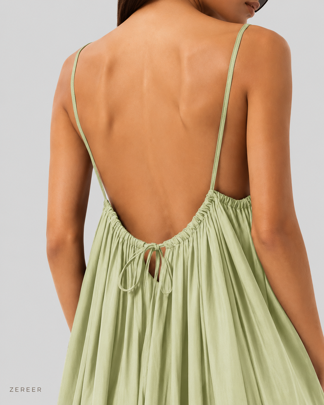 Premium Gathered Maxi Dress – Spaghetti Strap Long Backless Cami (Summer | Maternity | Nightwear Comfort Fit)