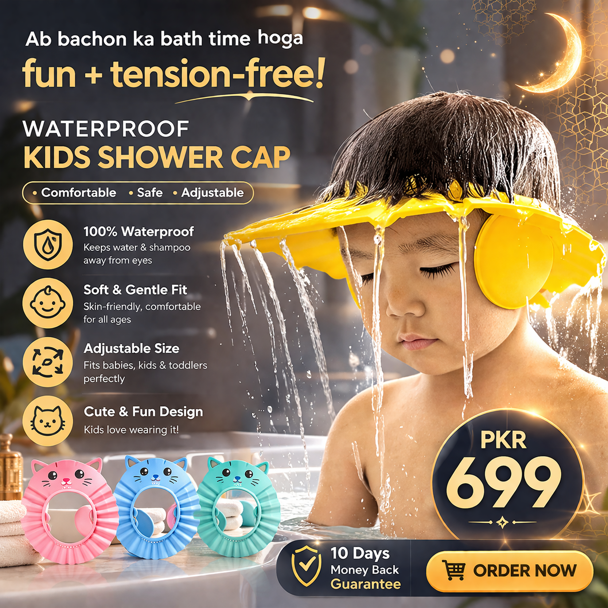 Waterproof Shower Cap for Kids