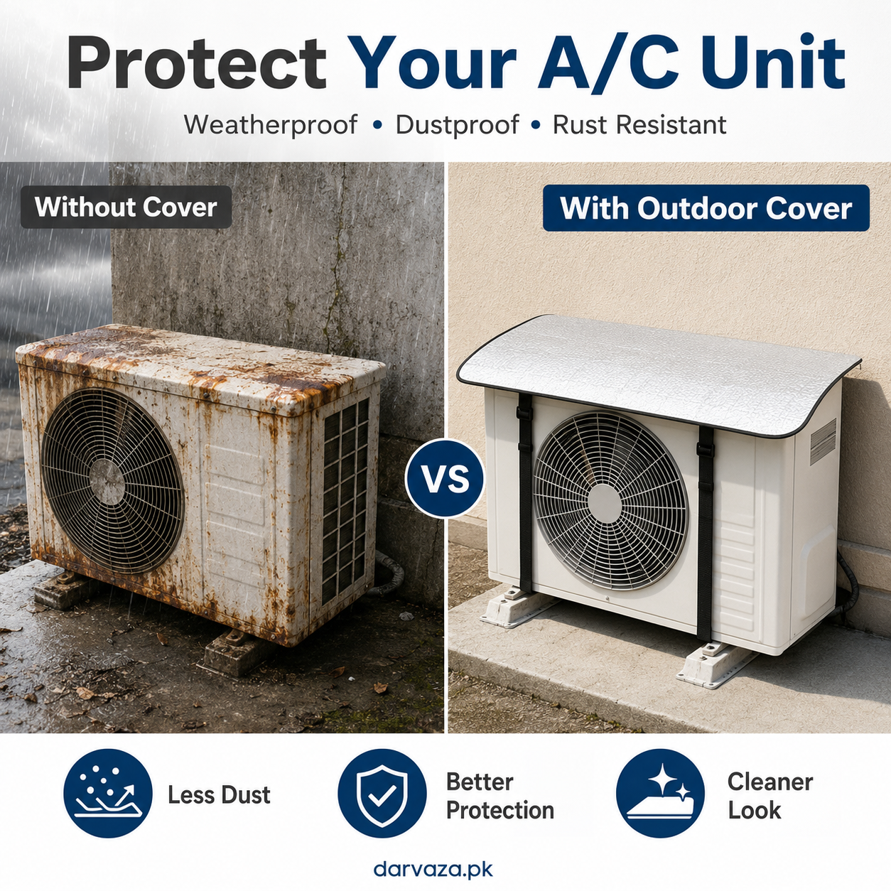 AC Outdoor Cover – Heat Insulation & Dust Protector