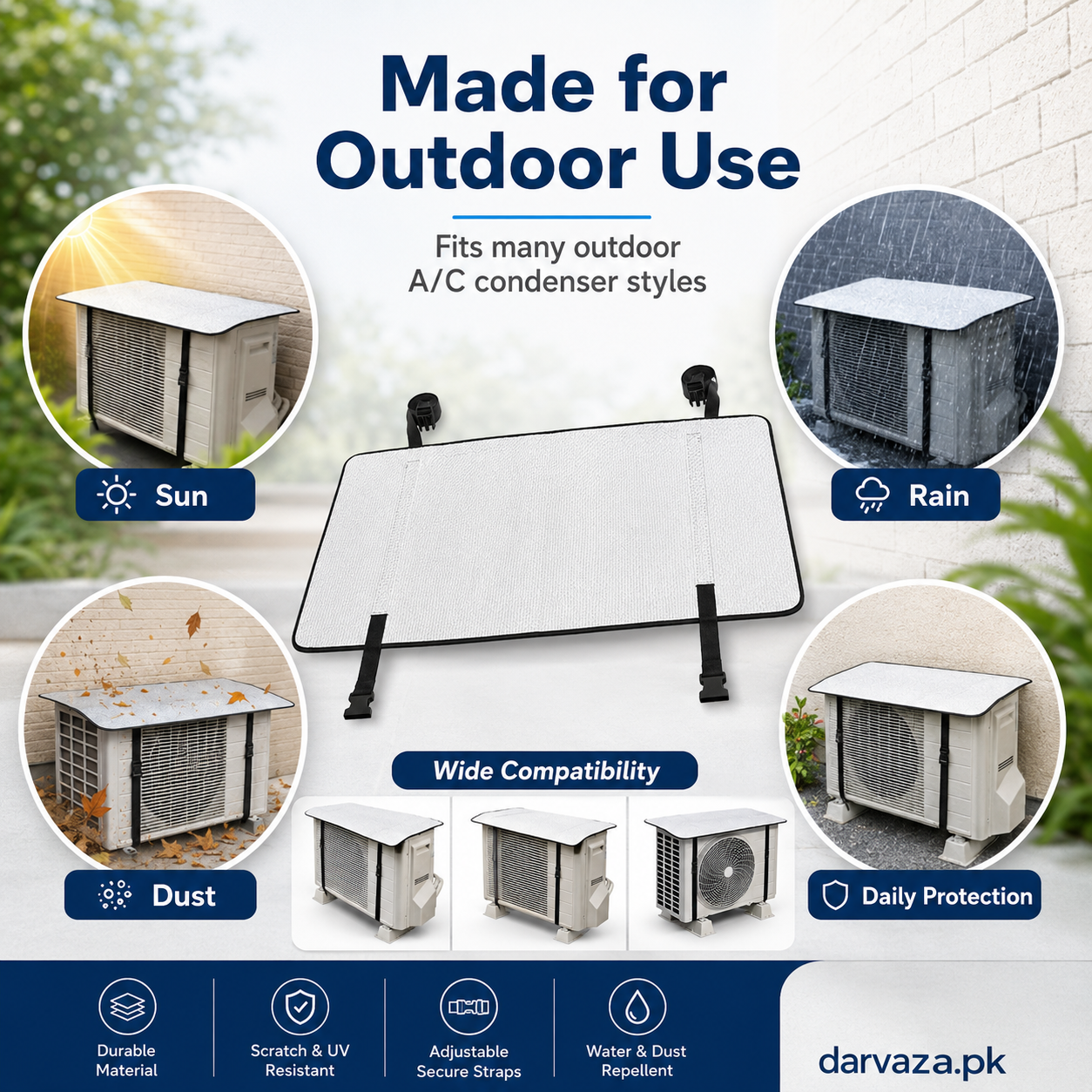 AC Outdoor Cover – Heat Insulation & Dust Protector
